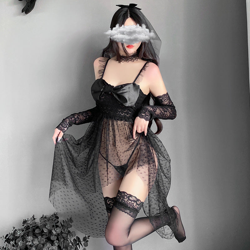 Fée et moi Butterfly Lace Bridal-Inspired 5-Piece Lingerie Set