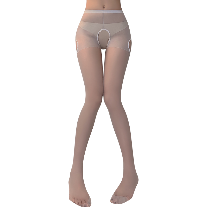 Fée et moi Open Crotch Four-Way Lace-Trimmed Stockings