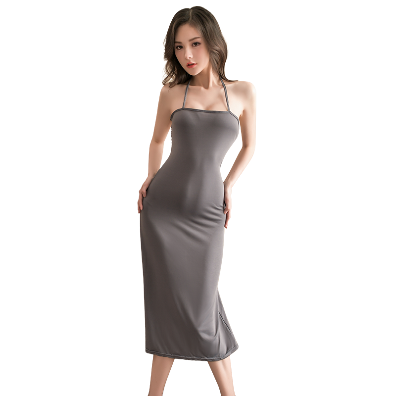 Fée et moi Backless Cross-Tie Halter Nightdress Lingerie Set