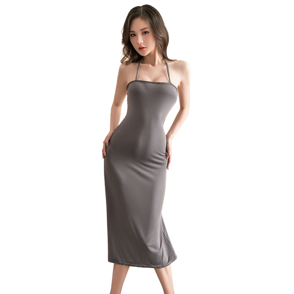 Fée et moi Backless Cross-Tie Halter Nightdress Lingerie Set
