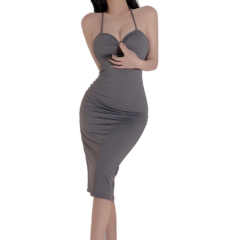 Fée et moi Backless Cross-Tie Halter Nightdress Lingerie Set