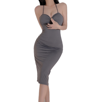Fée et moi Backless Cross-Tie Halter Nightdress Lingerie Set