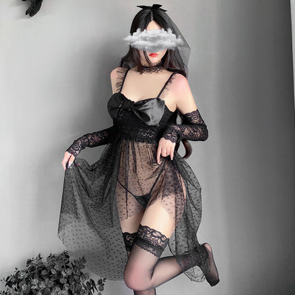 Fée et moi Butterfly Lace Bridal-Inspired 5-Piece Lingerie Set