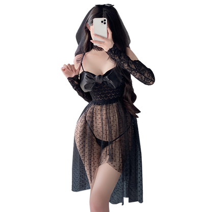 Fée et moi Butterfly Lace Bridal-Inspired 5-Piece Lingerie Set