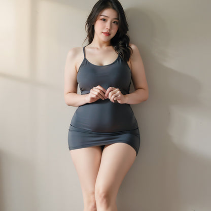Fée et moi U-Neck Open Back Mini Dress Lingerie Set