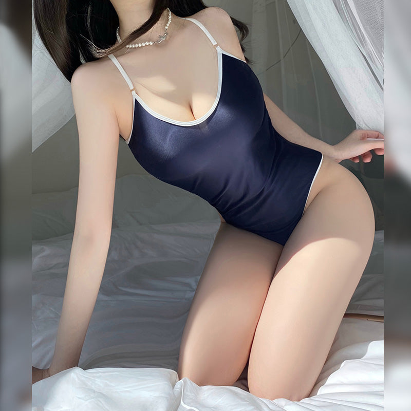 Fée et moi Pearl Gloss Snap-Crotch Swimsuit Bodysuit