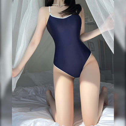 Fée et moi Pearl Gloss Snap-Crotch Swimsuit Bodysuit