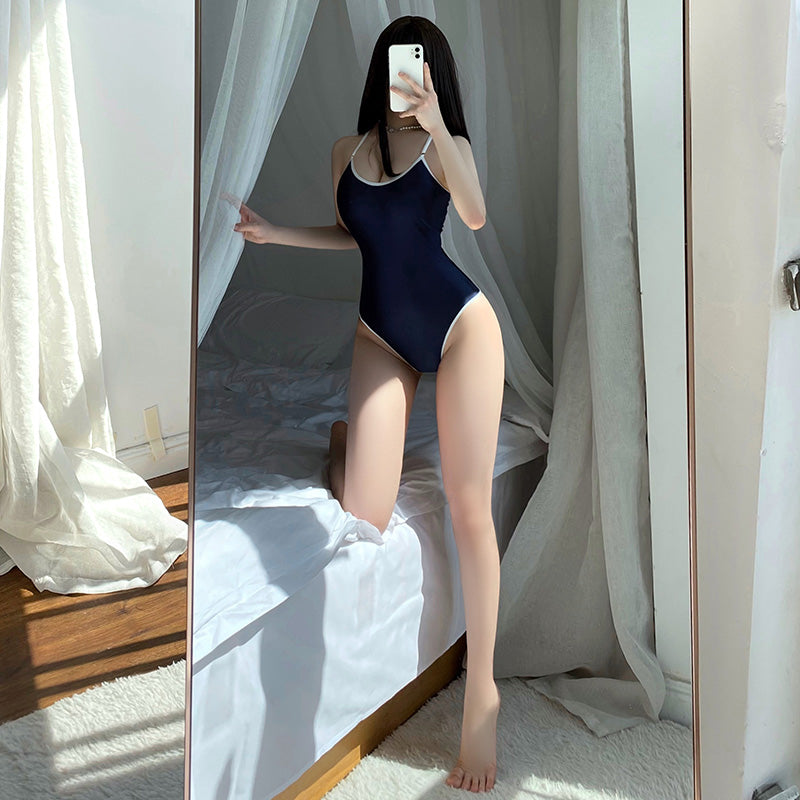 Fée et moi Pearl Gloss Snap-Crotch Swimsuit Bodysuit