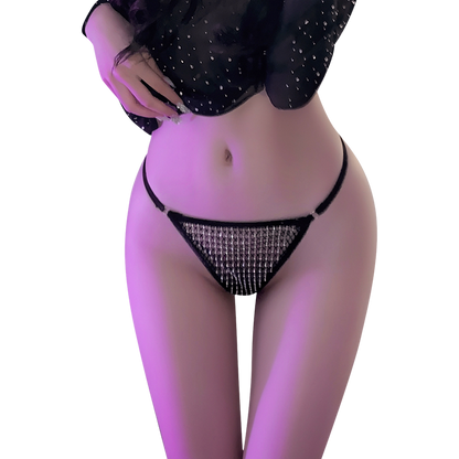 Fée et moi Butterfly Mesh Crotchless Thong with Hidden Pocket