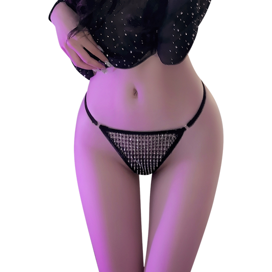 Fée et moi Butterfly Mesh Crotchless Thong with Hidden Pocket