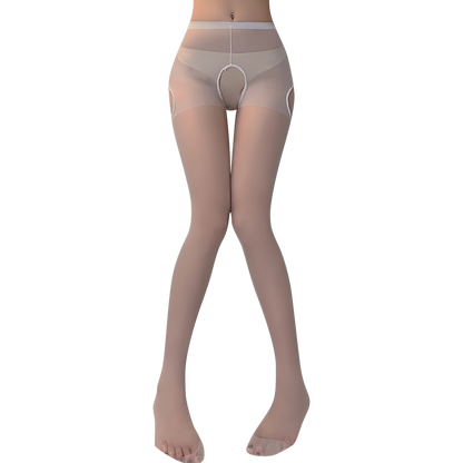 Fée et moi Open Crotch Four-Way Lace-Trimmed Stockings