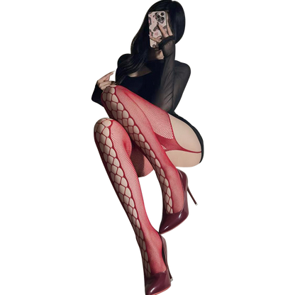 Fée et moi Openwork Suspender Fishnet Stockings