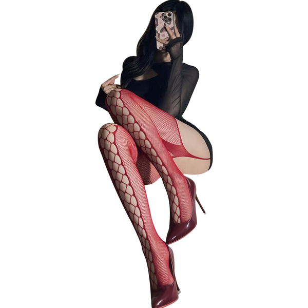 Fée et moi Openwork Suspender Fishnet Stockings