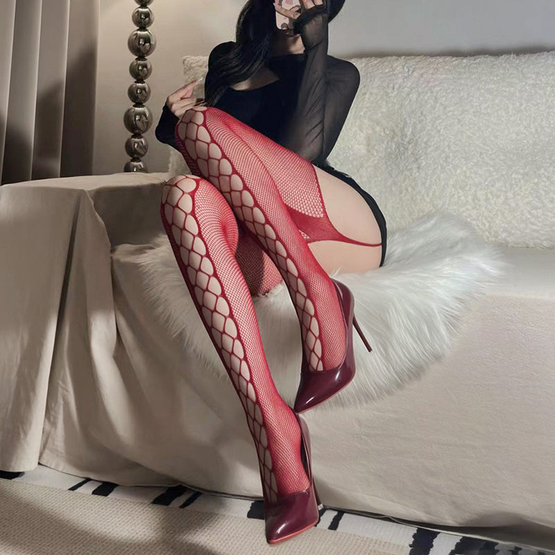 Fée et moi Openwork Suspender Fishnet Stockings