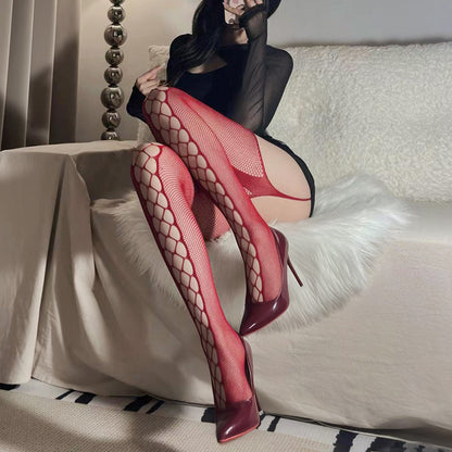 Fée et moi Openwork Suspender Fishnet Stockings