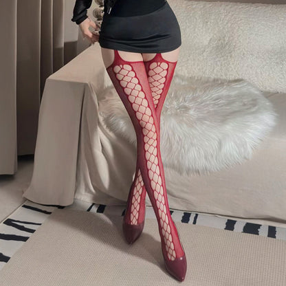 Fée et moi Openwork Suspender Fishnet Stockings