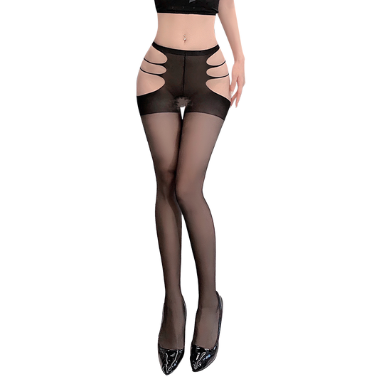Fée et moi Open Crotch Sheer Bodystocking with Hip Cutouts