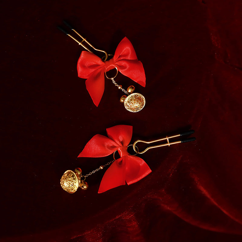 Fée et moi Adjustable Nipple Clamps with Bow & Bell