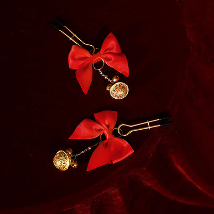 Fée et moi Adjustable Nipple Clamps with Bow & Bell
