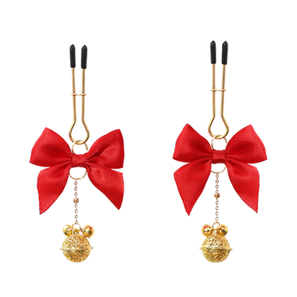 Fée et moi Adjustable Nipple Clamps with Bow & Bell